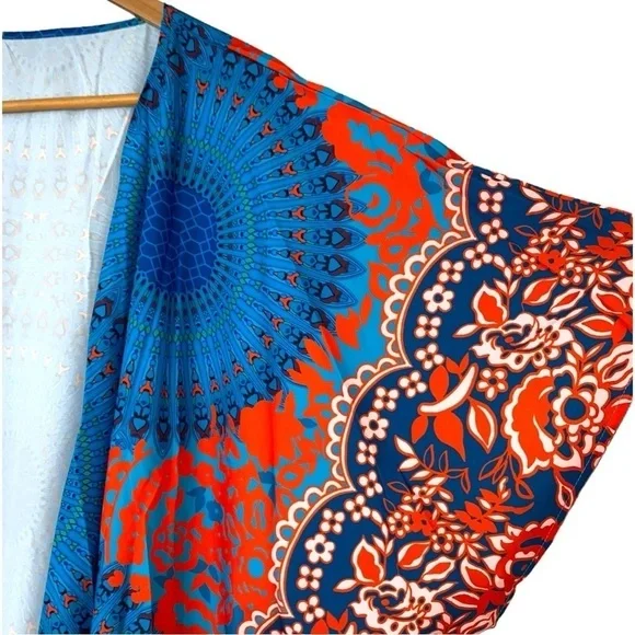 Medallion & Floral Kimono Coverup Top ~ Brand New - Picture 10 of 16